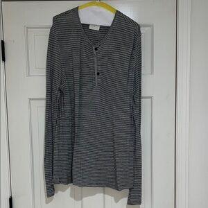 Billy Reid Striped Long Sleeve Henley